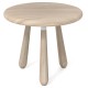 Round 18-inch outdoor side table made of solid mahogany wood with a sleek 1-inch thickened board, ideal for versatile.