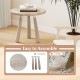 Round 18-inch mahogany wood side table with thickened board, ideal for outdoor use on porches or in living rooms.