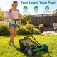 18-inch push reel lawn mower with removable grass catcher, ideal for quiet, energy-saving yard work and adjustable.