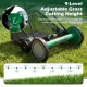 Adjustable grass cutting height on the 18-inch push reel lawn mower for precise lawn care and maintenance.