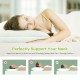 Shredded memory foam bed pillows with bamboo cooling cover, 28x18 inches, providing firm neck support for a comfortable.