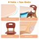 Kids activity table and chair set in lovely colors, featuring smooth round corners and storage drawers for playtime.