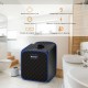 Portable folding steam sauna spa in black with remote control, 9 temperature levels, and foot massage rollers for.