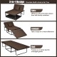 Folding guest sleeper bed in brown with 6 position adjustment, ideal for home, office, or camping use.