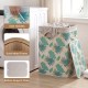 Bamboo clothes hamper with a beautiful rainforest pattern, solid metal frame, and removable liner for easy laundry storage.