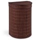Bamboo laundry hamper with zippered lid, 19-gal capacity, foldable design, ideal for bedrooms and bathrooms.