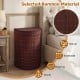 Bamboo laundry hamper with zippered lid, 19-gal capacity, sturdy design for bedrooms and bathrooms.