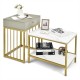 2 Pieces Modern Nesting Coffee Table Set with Drawer and Shelf - Gallery View 8 of 10