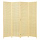 Portable 6 ft 4 panel folding room divider screen in natural color, featuring a tightly woven design for optimal.