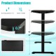Electric height adjustable standing desk dimensions showing a sleek black design with a spacious tabletop for ergonomic.