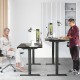Electric height adjustable standing desk in black with memory controller, ideal for ergonomic home or office use.