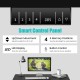 Electric height adjustable standing desk control panel showing LED display and memory buttons for quick height.