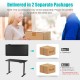 Electric height adjustable standing desk in black with memory controller, delivered in two separate packages for easy.