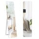 Full-length frameless floor mirror with a solid wood frame, U-shaped bracket, and explosion-proof glass for safe use.