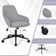 Gray linen accent adjustable rolling swivel chair with armrests, ergonomic design, and smooth-rolling casters for.