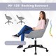 Adjustable gray linen accent chair with rocking backrest, ergonomic design, and smooth-rolling casters for versatile.