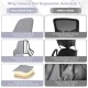 Gray linen accent adjustable rolling swivel chair with ergonomic backrest and soft sponge seat for home office comfort.