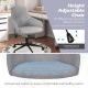 Gray linen accent adjustable rolling swivel chair with armrest, featuring ergonomic design and height adjustment for.