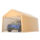 Heavy-duty yellow carport canopy, 9 x 17 feet, with sturdy steel structure for car parking and outdoor activities.