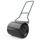 Lawn roller with U-shaped handle, 16-gallon capacity, designed for flattening uneven ground in gardens and backyards.