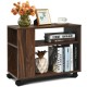 Multifunctional 3-tier side table with wheels, featuring a smooth surface and ample storage for books and daily items.
