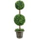 Artificial 36-inch double ball tree with UV protection, featuring PE leaves and a stable cement-filled pot for indoor.