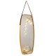 Full-length modern wall mirror with bamboo frame and adjustable leather strap, perfect for bedroom or living room decor.