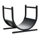 U-shaped firewood rack made of heavy-duty steel, measuring 17"x14.5"x15.5", ideal for indoor and outdoor wood storage.