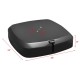 Patio cantilever umbrella base with wheels, 35"x35"x8", made of durable iron and plastic, ideal for outdoor stability.