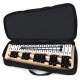 27-note glockenspiel xylophone with rubber mallets in a carrying bag, suitable for music teaching and performances.