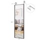 Full-length brown metal door mirror with adjustable hooks, perfect for wall mounting or door hanging, measuring 42.5" x.