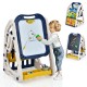 Kids 3-in-1 art easel with double-sided whiteboard and chalkboard, adjustable height, and storage tray for creative.