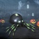 Inflatable 6 feet Halloween spider with LED lights, durable polyester, perfect for spooky outdoor decor.