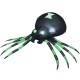 Inflatable 6 feet Halloween spider with green and black design, LED lights, and durable weather-resistant fabric for.