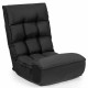 Black 4-position adjustable floor chair with ergonomic design, ideal for gaming, TV watching, or reading.