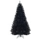 7.5-foot hinged black artificial Christmas tree with 1258 branch tips, perfect for customizable holiday decor.