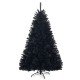 Black 6-foot hinged artificial Christmas tree with 1036 branch tips, perfect for customizable holiday decor.