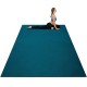 Navy workout yoga mat with double-sided anti-skid design, adjustable Velcro straps, ideal for exercise and easy.