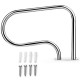 Stainless steel swimming pool handrail with base plate, 22" tall, 32" long, rust-resistant for safe entry and exit.