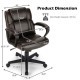 Adjustable leather executive office chair with armrests, ergonomic design, and dimensions for optimal comfort and.