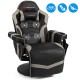 Ergonomic high back massage gaming chair in gray with 4 massage points, adjustable backrest, and swivel base for.