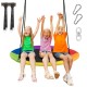 Colorful 40-inch flying saucer tree swing with kids enjoying, featuring 770 lbs capacity and adjustable hanging straps.