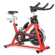 Indoor stationary exercise cycling bike with adjustable seat and handlebar, featuring a quiet belt-driven system for.