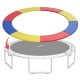 Multicolor trampoline safety pad covering exposed springs, made of waterproof PVC and PE for outdoor and indoor use.