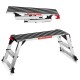 Folding aluminum step stool ladder with non-slip surface, ideal for home tasks and easy storage.
