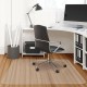 Transparent 47 x 47 inch PVC chair floor mat with non-slip backing, ideal for protecting hardwood floors in office.