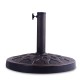 Heavy-duty 30lbs patio umbrella base with decorative bronze finish, steel upright, and resin construction for stability.