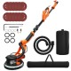 Electric foldable drywall sander with 750W motor, adjustable speeds, and dust-free vacuum system for efficient sanding.