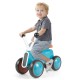 Blue 4 wheels baby balance bike with non-slip handlebars, designed for kids 10-24 months to enhance balance and.