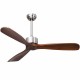 52-inch ceiling fan with brushed nickel finish and solid wood blades, featuring remote control for adjustable speeds.